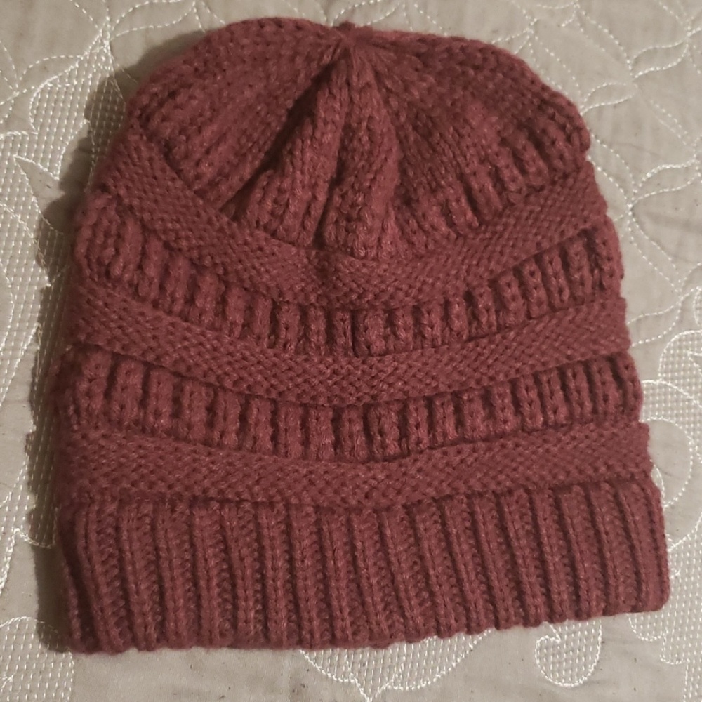 Burgandy Knit Beanie